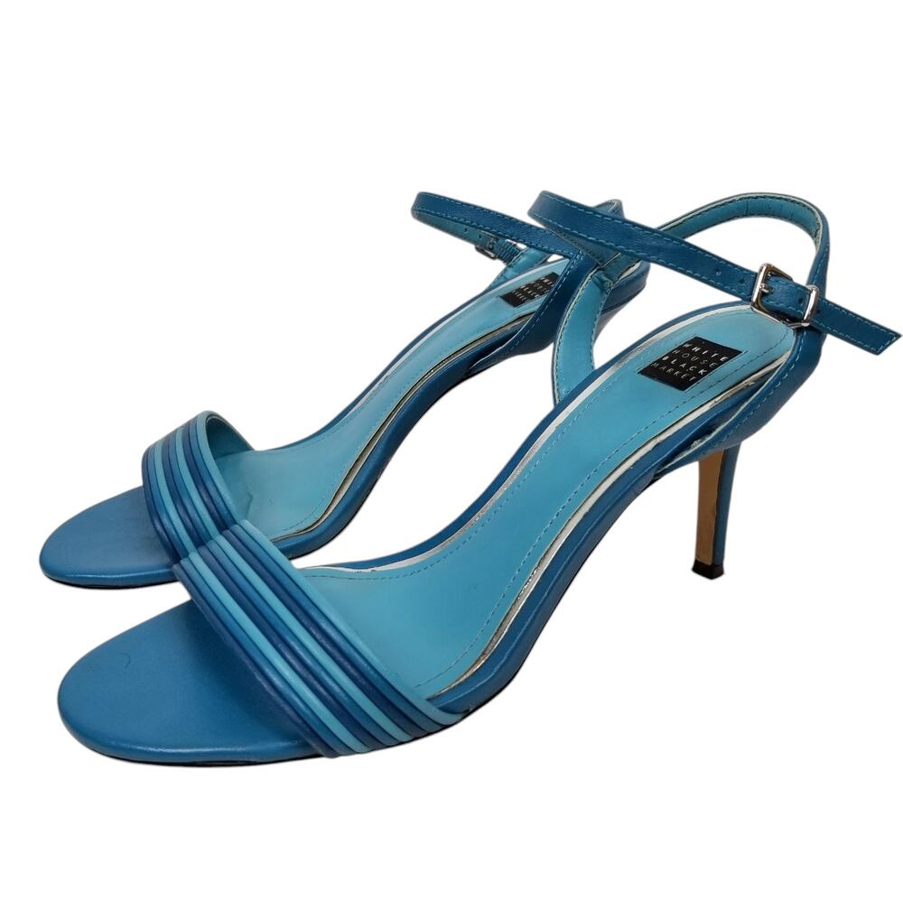 White House Black Market Women's Ankle Strap Heels Teal Blue Size 8.5